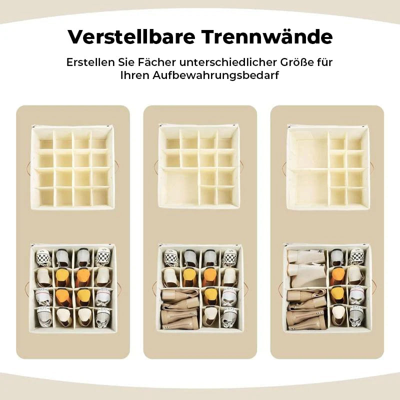 Zusammenklappbare Schuh-Organizer-Box mit transparentem Deckel