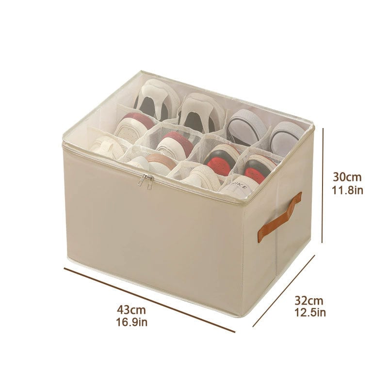 Zusammenklappbare Schuh-Organizer-Box mit transparentem Deckel