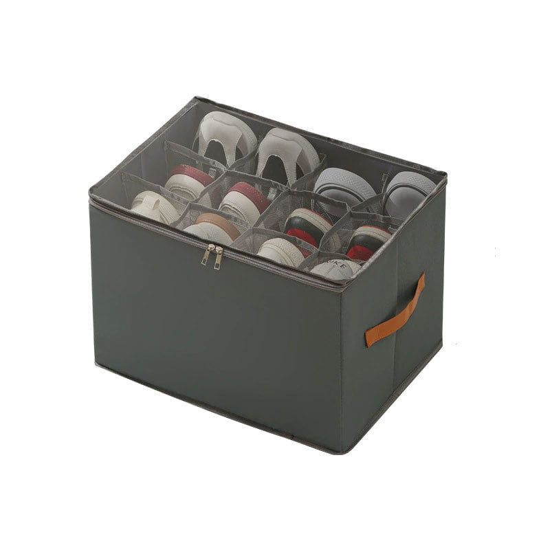 Zusammenklappbare Schuh-Organizer-Box mit transparentem Deckel