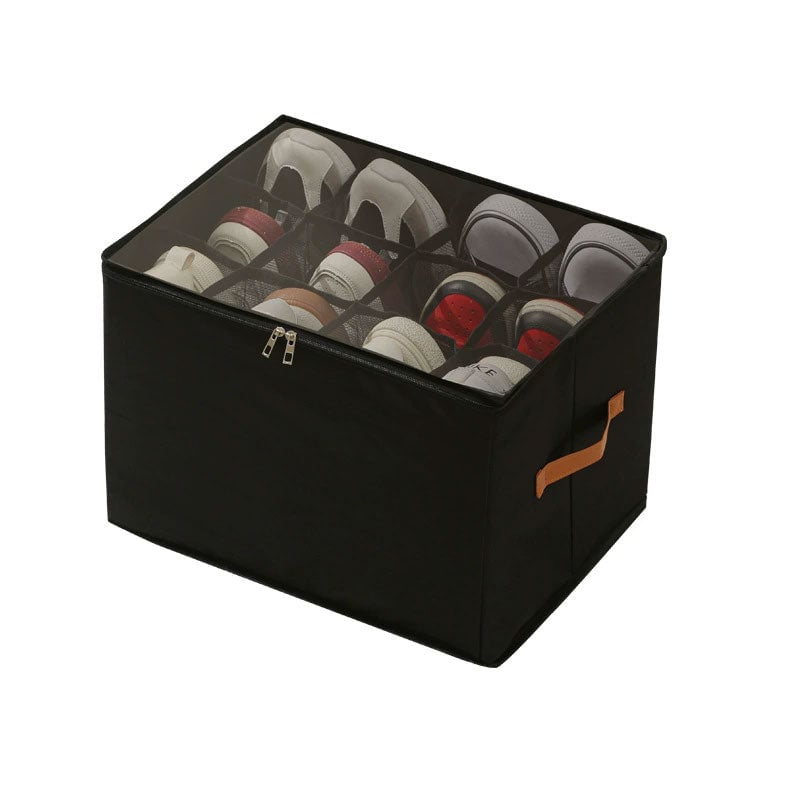 Zusammenklappbare Schuh-Organizer-Box mit transparentem Deckel
