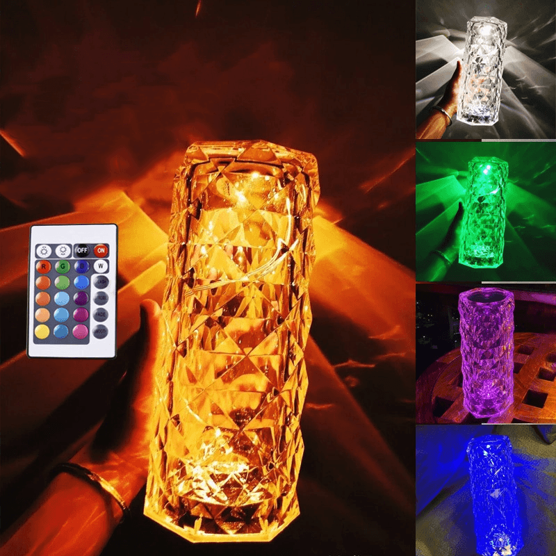 USB Rosenschatten Kristalllampe