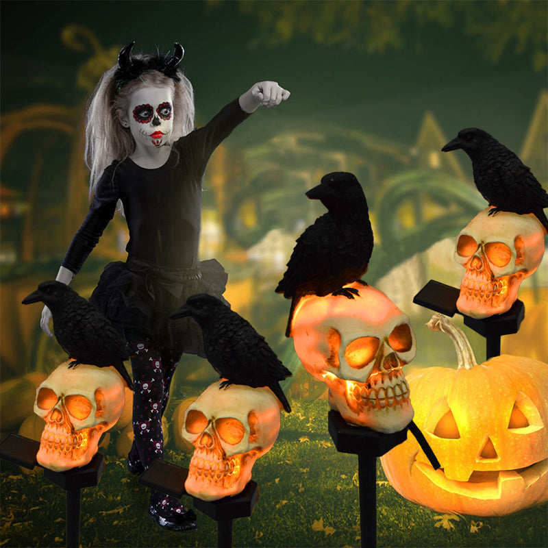 Halloween Solar Schädel Krähen Dekorative Lichter