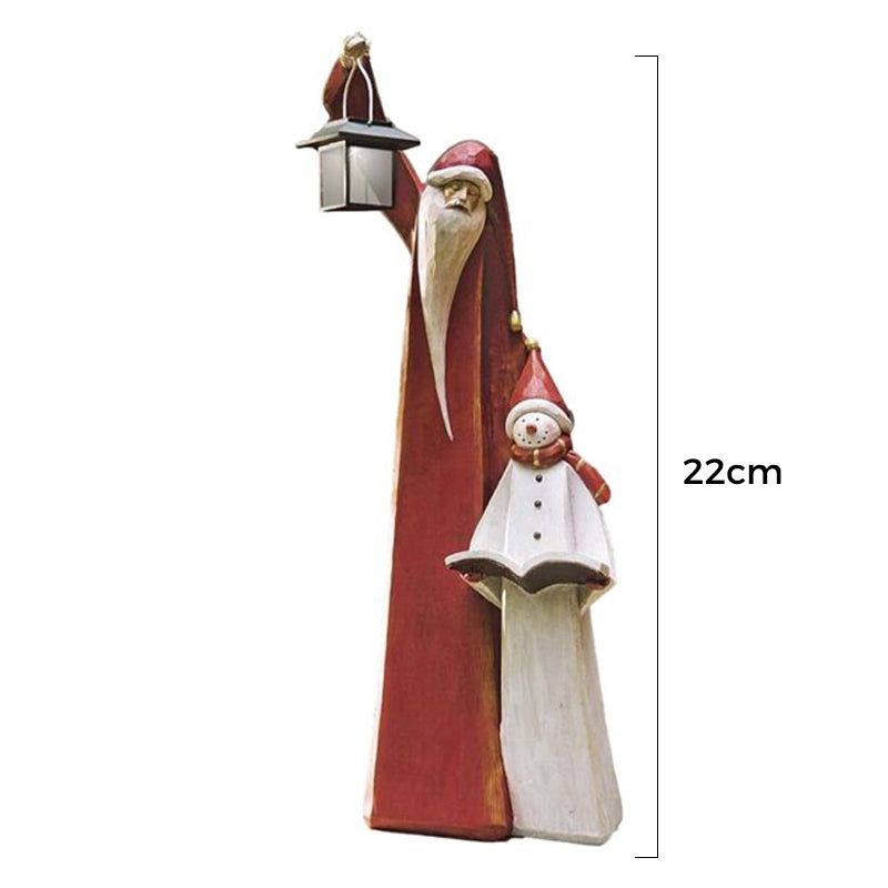 Waldschneemann mit Solarlaterne